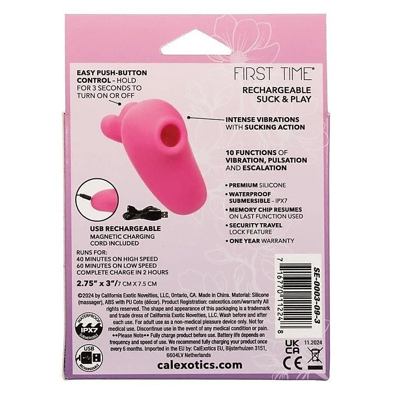 CalExotics First Time Rechargeable Suck & Play Stimulator - Clit Ticklers and Pulsators