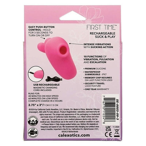 CalExotics First Time Rechargeable Suck & Play Stimulator - Clit Ticklers and Pulsators