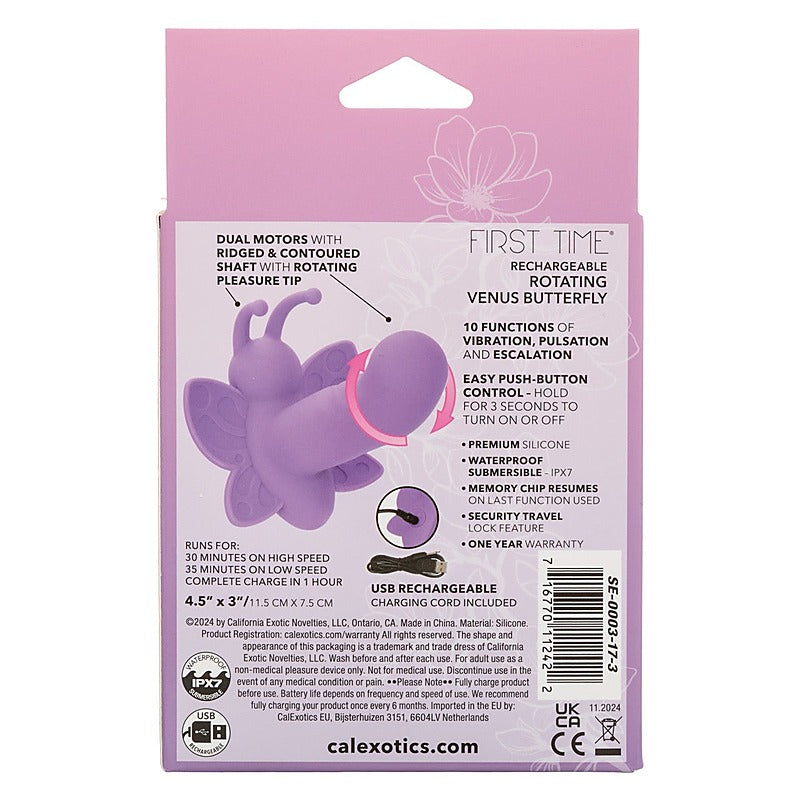CalExotics First Time Rotating Venus Butterfly Massager - Clit Ticklers and Pulsators
