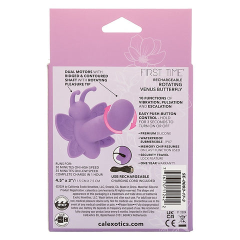 CalExotics First Time Rotating Venus Butterfly Massager - Clit Ticklers and Pulsators