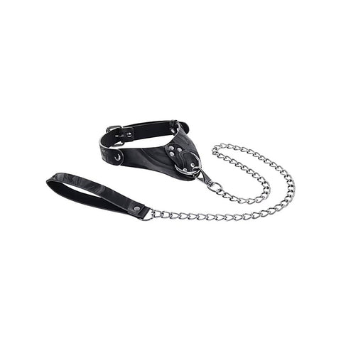 Velvet Noir Bondage Collar And Leash By Sportsheets - Collars and Leads