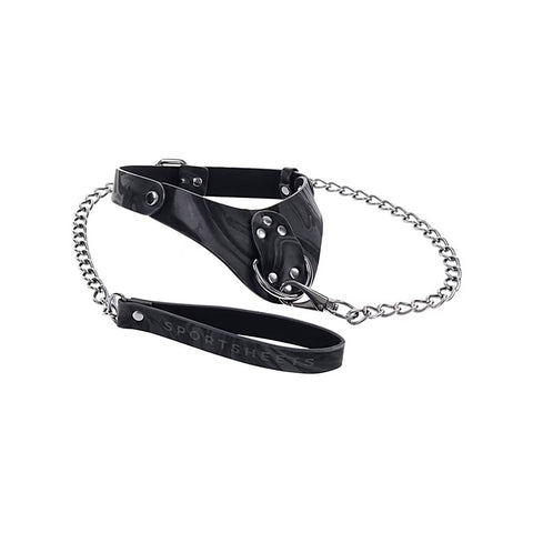 Velvet Noir Bondage Collar And Leash By Sportsheets - Collars and Leads