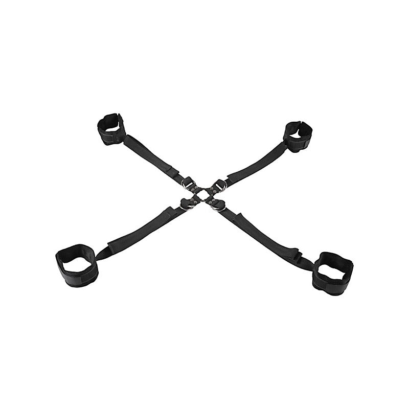Velvet Noir Adjustable Hog Tie And Cuff Set By Sportsheets - Cuffs And Restraints