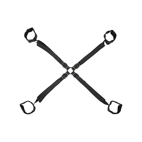 Velvet Noir Adjustable Hog Tie And Cuff Set By Sportsheets - Cuffs And Restraints