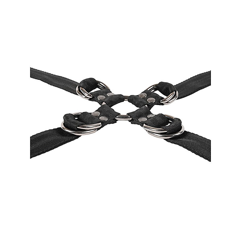 Velvet Noir Adjustable Hog Tie And Cuff Set By Sportsheets - Cuffs And Restraints
