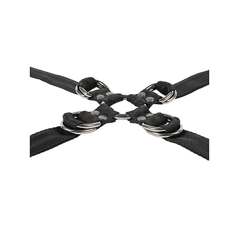 Velvet Noir Adjustable Hog Tie And Cuff Set By Sportsheets - Cuffs And Restraints