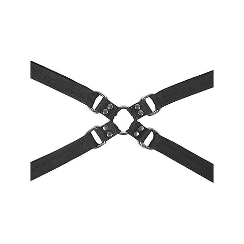 Velvet Noir Adjustable Hog Tie And Cuff Set By Sportsheets - Cuffs And Restraints