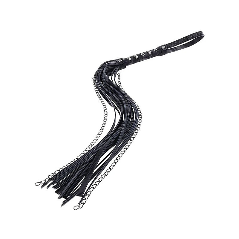 Velvet Noir Chain Bdsm Play Flogger By Sportsheets - Whips And Crops