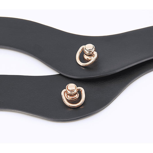 Love In Leather Double Strap Bondage Collar - Collars and Leads