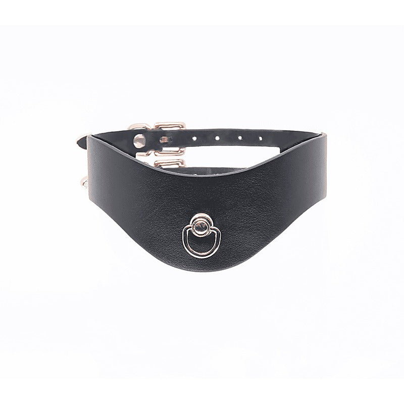 Love In Leather Double Strap Bondage Collar - Collars and Leads
