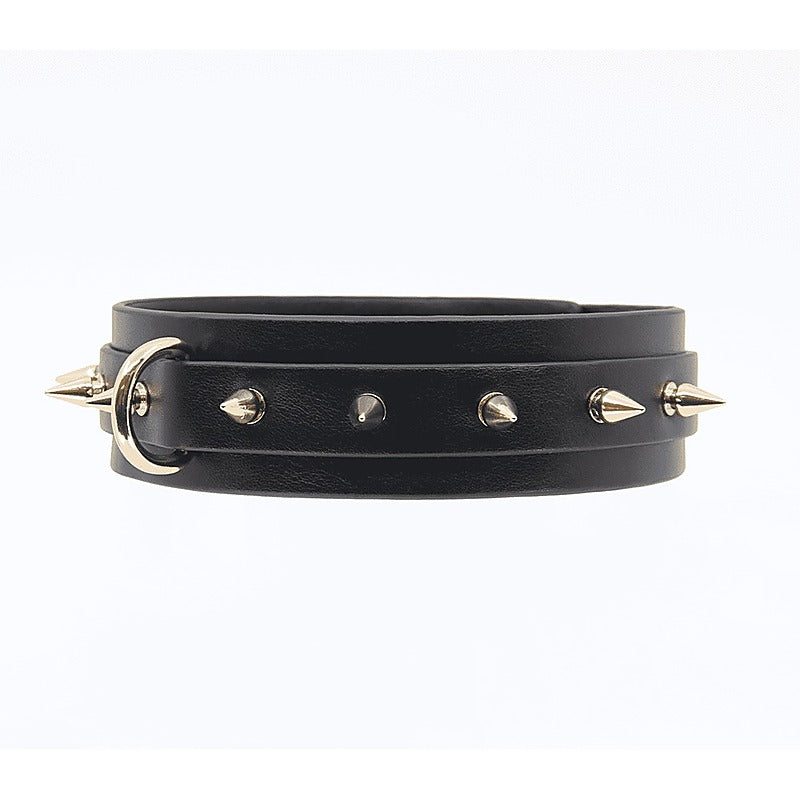 Love In Leather Double Strap Bondage Collar - Collars and Leads