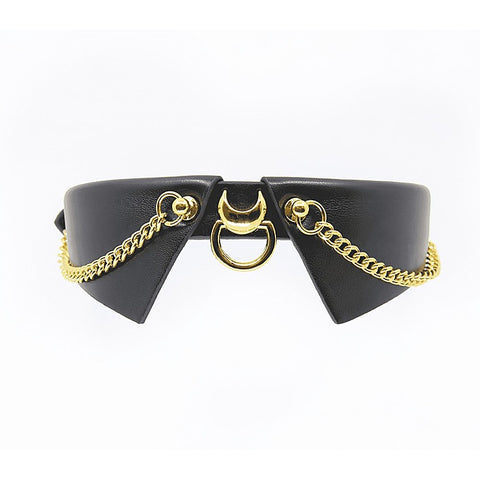 Love In Leather Faux Leather Lapel Collar - Collars and Leads