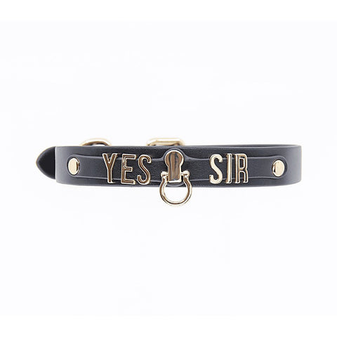 Love In Leather Yes Sir BDsM Play Collar - Collars and Leads