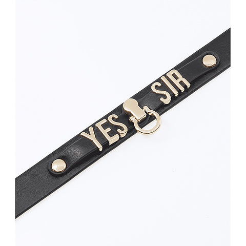 Love In Leather Yes Sir BDsM Play Collar - Collars and Leads