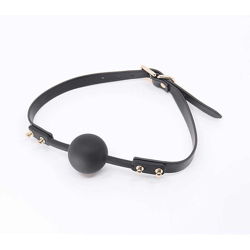 Studded Gag With Silicone Ball By Love In Leather - Bondage Gags and Bits