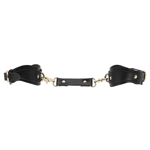 Love In Leather Shaped BDSM Play Wrist Cuffs - Cuffs And Restraints