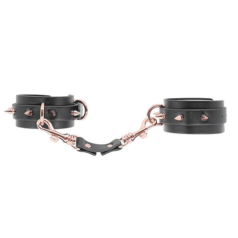 Love In Leather Spiked Faux Leather Wrist Cuffs - Cuffs And Restraints