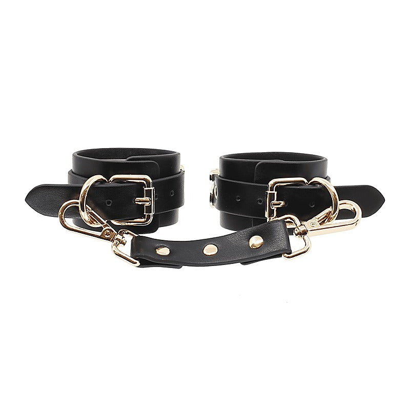 Love In Leather Yes Sir Faux Leather Wrist Cuffs - Cuffs And Restraints