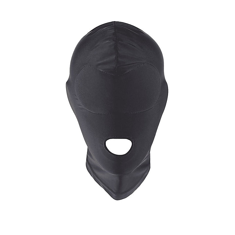 Love In Leather Lycra BDSM Hood With Mouth Opening - Bondage Hoods