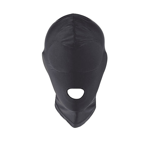 Love In Leather Lycra BDSM Hood With Mouth Opening - Bondage Hoods