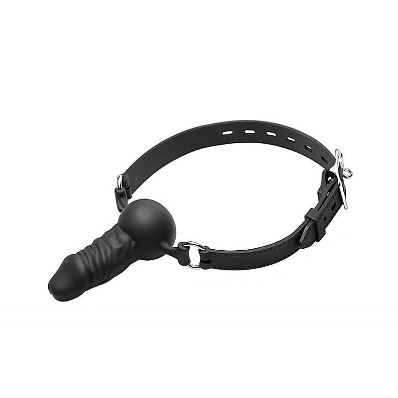 Silicone Bondage Gag With Penis Plug By Love In Leather - Bondage Gags and Bits