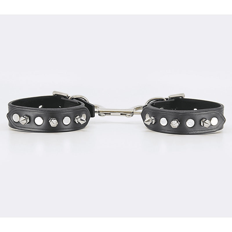 Love In Leather Spiked Leather Ankle Restraints - Cuffs And Restraints