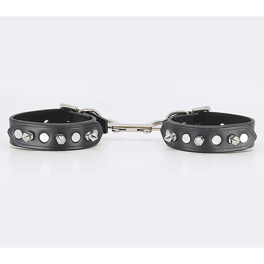 Love In Leather Spiked Leather Ankle Restraints - Cuffs And Restraints