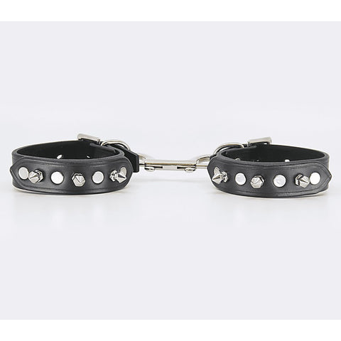 Love In Leather Spiked Leather Ankle Restraints - Cuffs And Restraints
