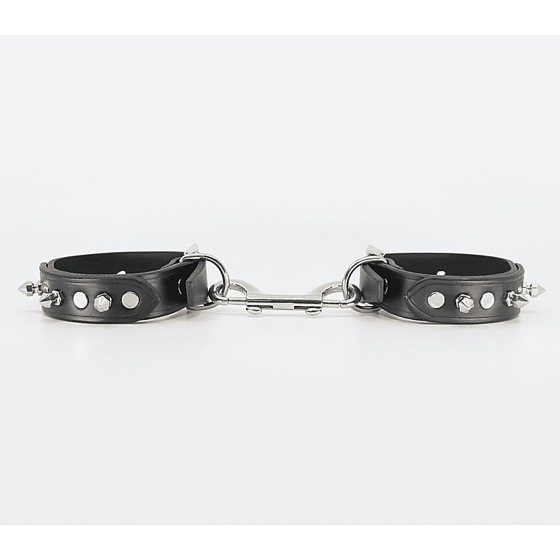 Love In Leather Spiked Leather Ankle Restraints - Cuffs And Restraints