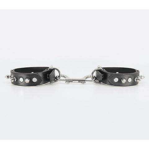 Love In Leather Spiked Leather Ankle Restraints - Cuffs And Restraints