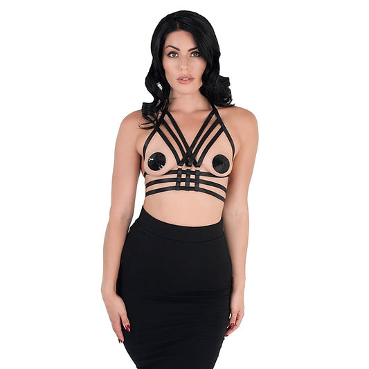 Fetish Play Elastic Harness Top By Love In Leather - Her Fetish
