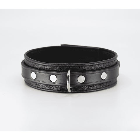 Love In Leather Flat & Grained Italian Leather Collar - Collars and Leads