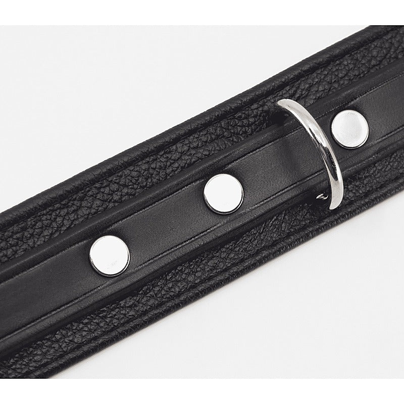 Love In Leather Flat & Grained Italian Leather Collar - Collars and Leads