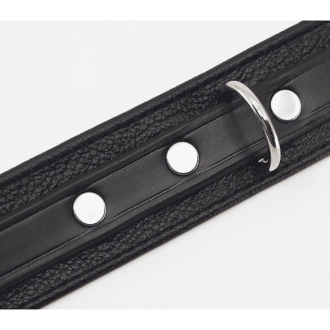 Love In Leather Flat & Grained Italian Leather Collar - Collars and Leads