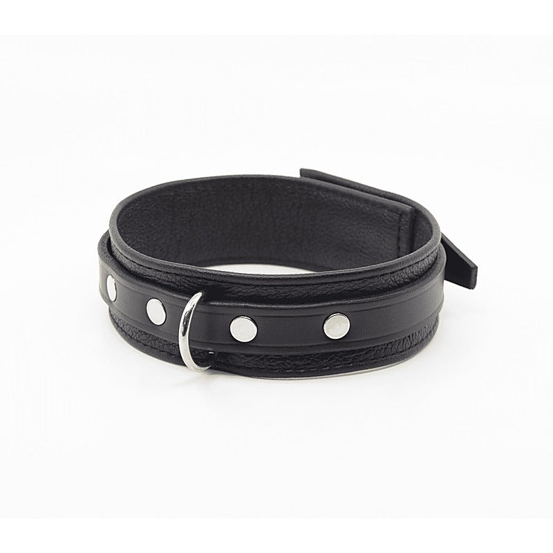Love In Leather Flat & Grained Italian Leather Collar - Collars and Leads