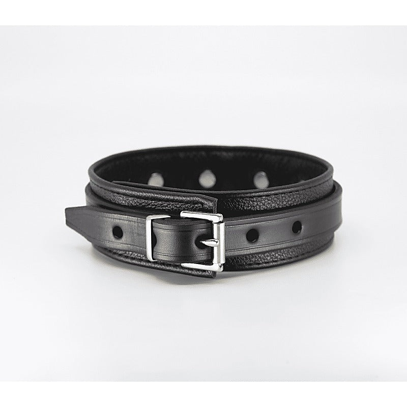 Love In Leather Flat & Grained Italian Leather Collar - Collars and Leads