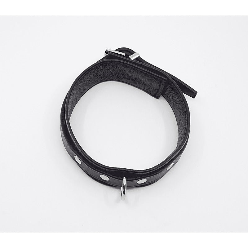 Love In Leather Flat & Grained Italian Leather Collar - Collars and Leads