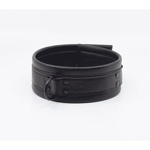 Love In Leather Faux Leather Collar & Lead Set Black - Collars and Leads