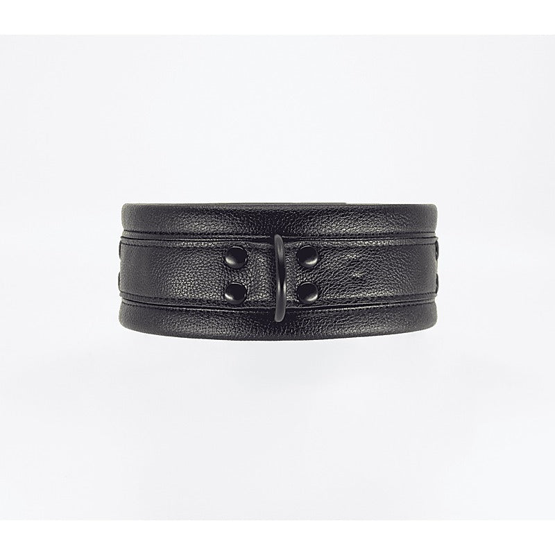 Love In Leather Faux Leather Collar & Lead Set Black - Collars and Leads