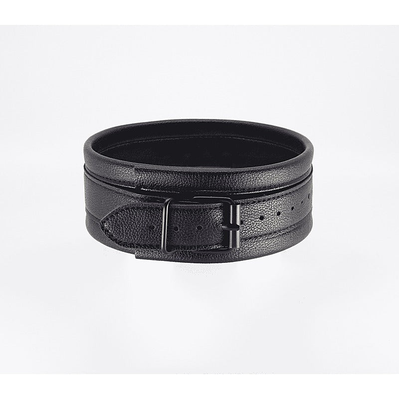 Love In Leather Faux Leather Collar & Lead Set Black - Collars and Leads