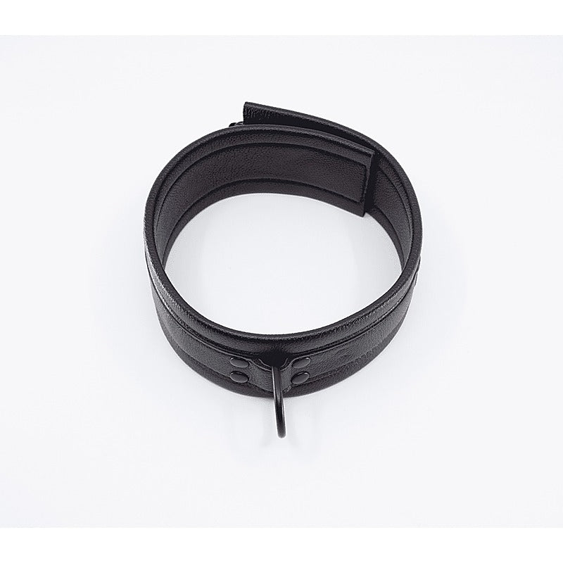 Love In Leather Faux Leather Collar & Lead Set Black - Collars and Leads
