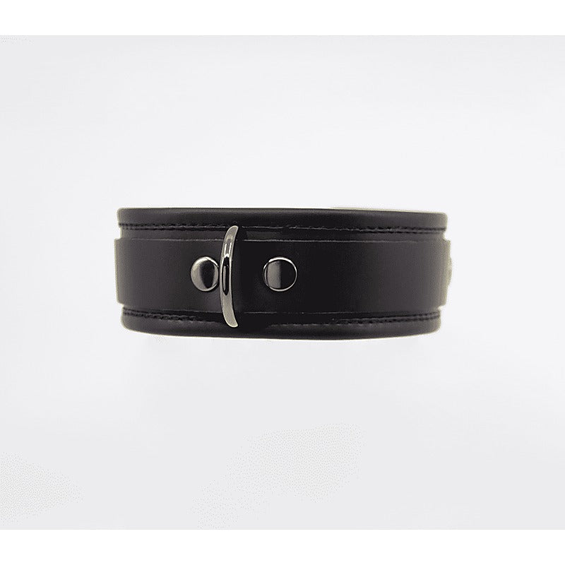 Love In Leather Fetish Collar with Coloured Hardware - Collars and Leads