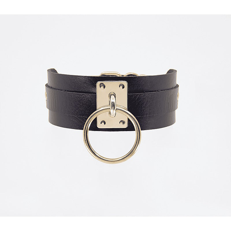 Love In Leather O-Ring Faux Leather BDSM Collar - Collars and Leads