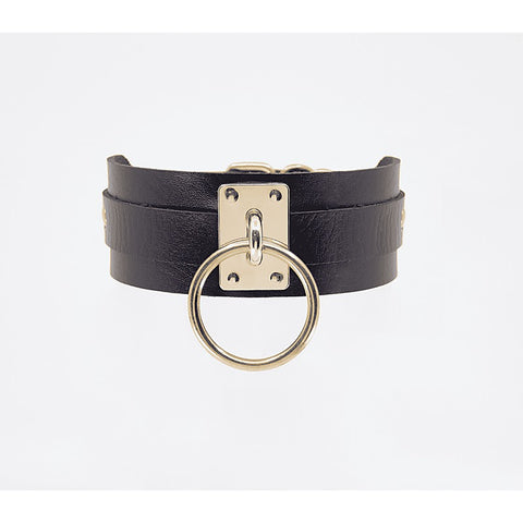 Love In Leather O-Ring Faux Leather BDSM Collar - Collars and Leads