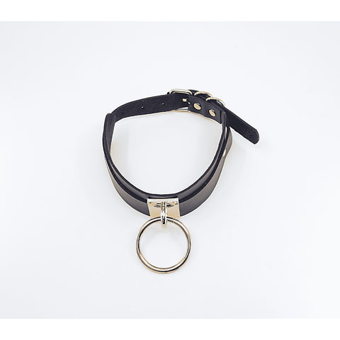Love In Leather O-Ring Faux Leather BDSM Collar - Collars and Leads