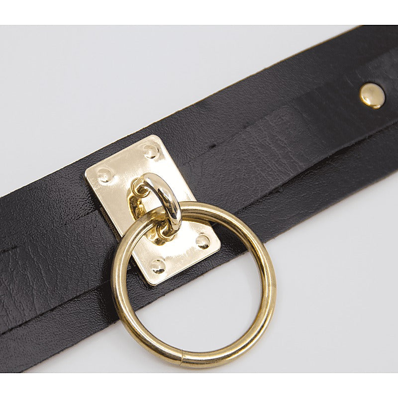 Love In Leather O-Ring Faux Leather BDSM Collar - Collars and Leads