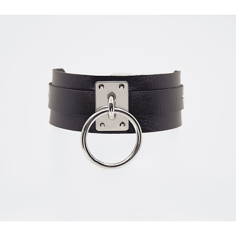 Love In Leather O-Ring Faux Leather BDSM Collar - Collars and Leads