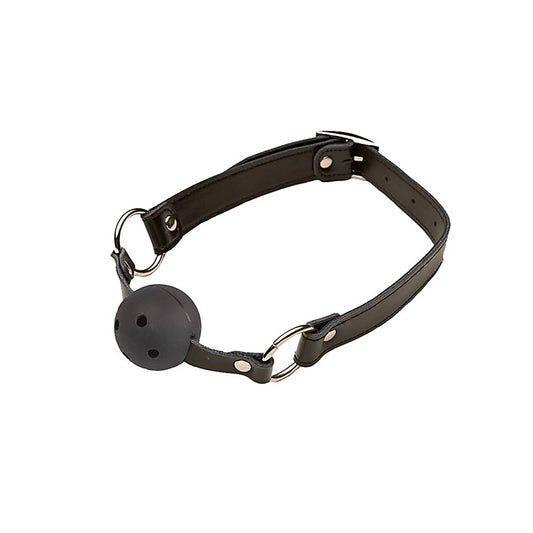 Bondage Gag With Breathable Ball By Love In Leather - Bondage Gags and Bits