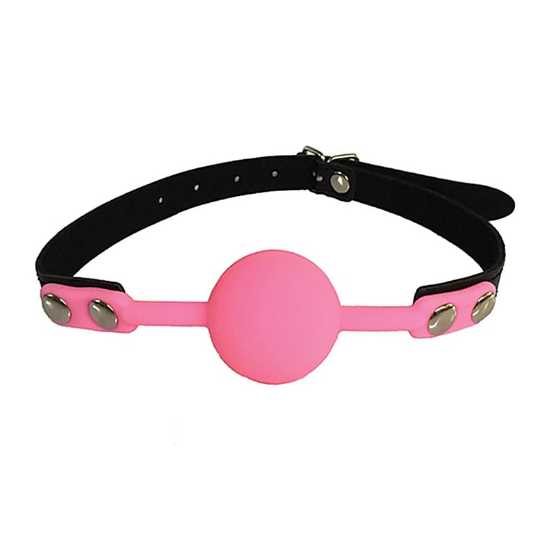 Fetish Play Gag With Silicone Ball By Love In Leather - Bondage Gags and Bits