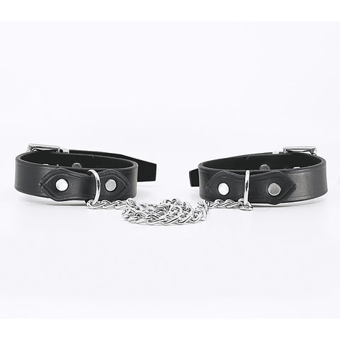 Love In Leather Classic Unlined Leather Handcuffs - Cuffs And Restraints